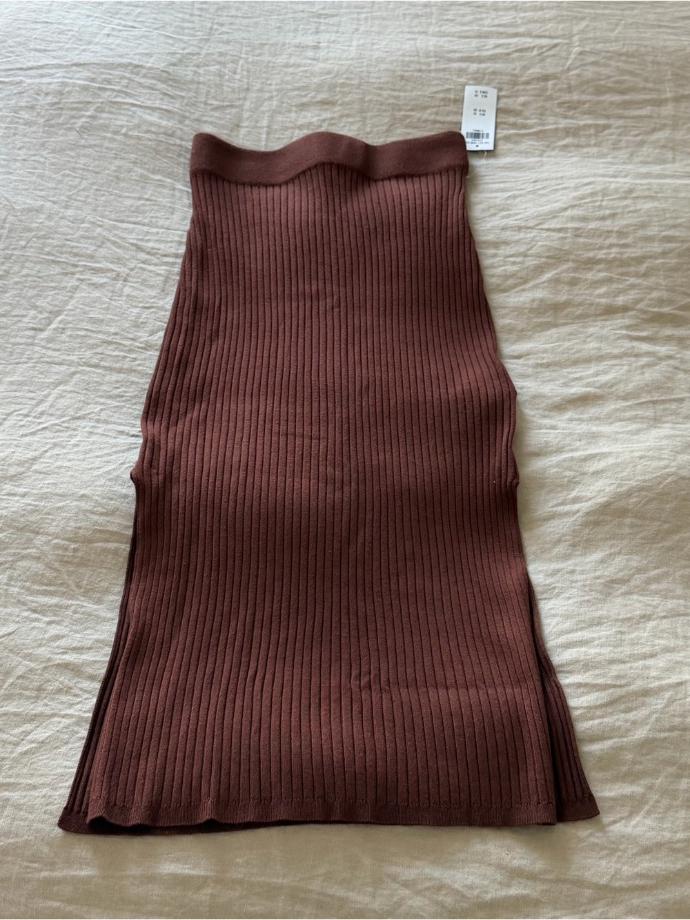 Abercrombie & Fitch Ribbed Midi Skirt - Deep Mauve